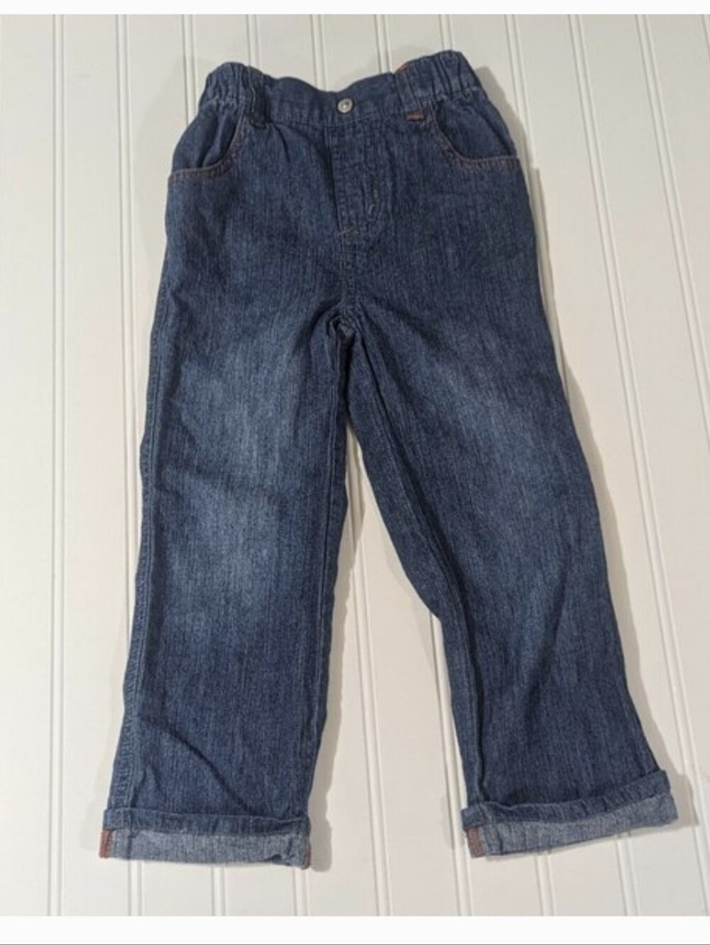 Harley Davidson 3T Toddler Jeans Orange Stitch Stretch Waist Toddler Biker E